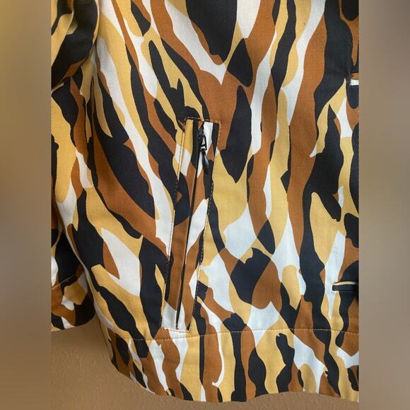 Patrick Christopher Blazer Zebra Print Crop Button Up Pockets Yellow Tan Size S - Picture 3 of 7
